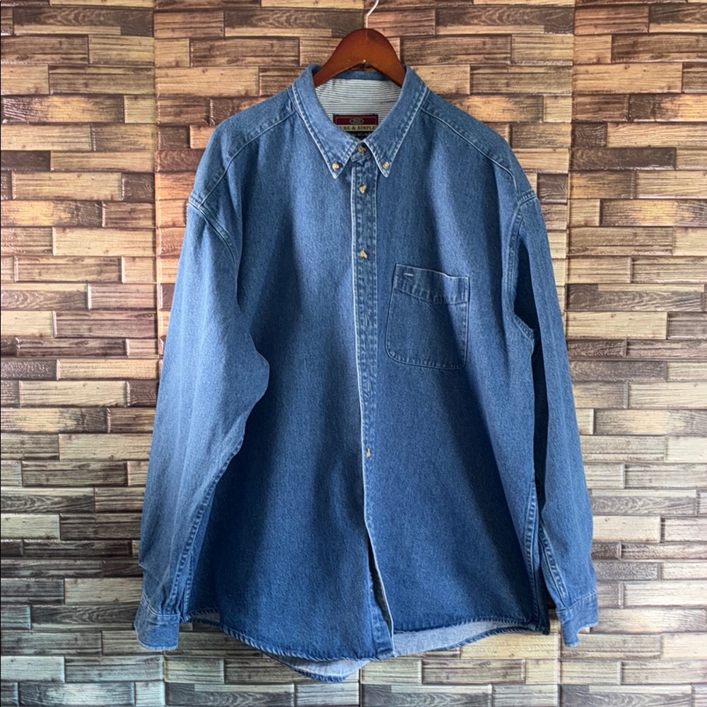 Vintage Pure & Simple Blue Denim Button-Up Mens Shacket XXL